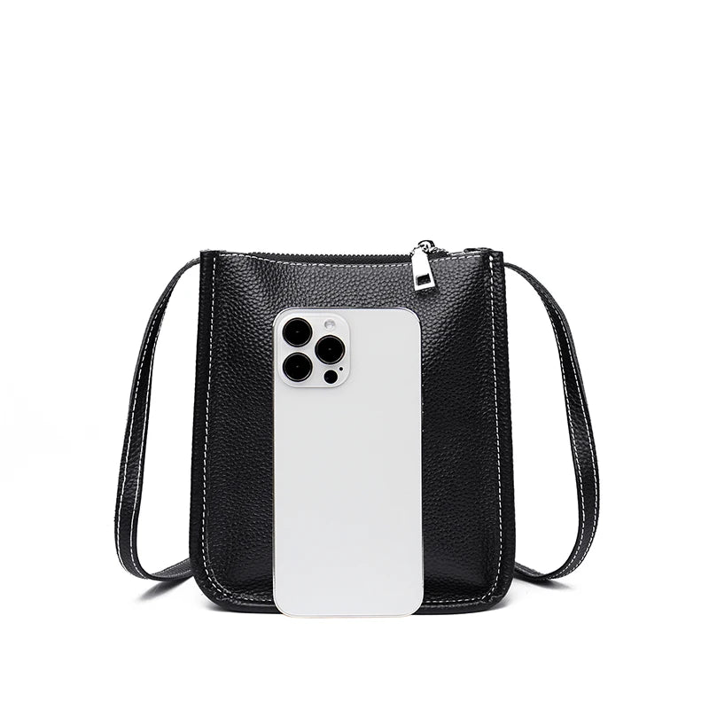 High Quality Genuine Leather Crossbody Bag for Women Vintage Cowhide Leather Shoulder Bag Small Luxury Designer Satchel Handbags