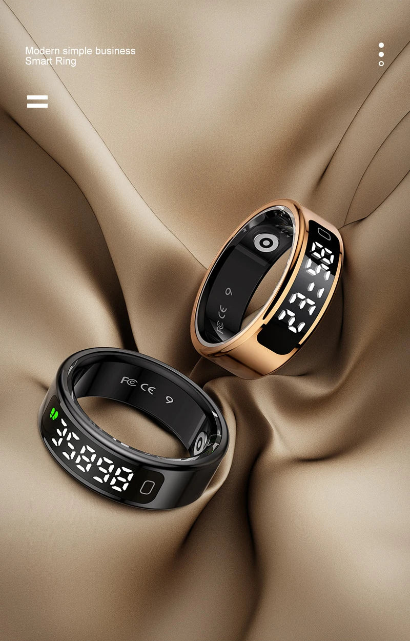 2026 R11C Smart Ring Men Women LED Display Screen Health Ring Heart Rate Sleep Monitor Waterproof Smartring for Android IOS