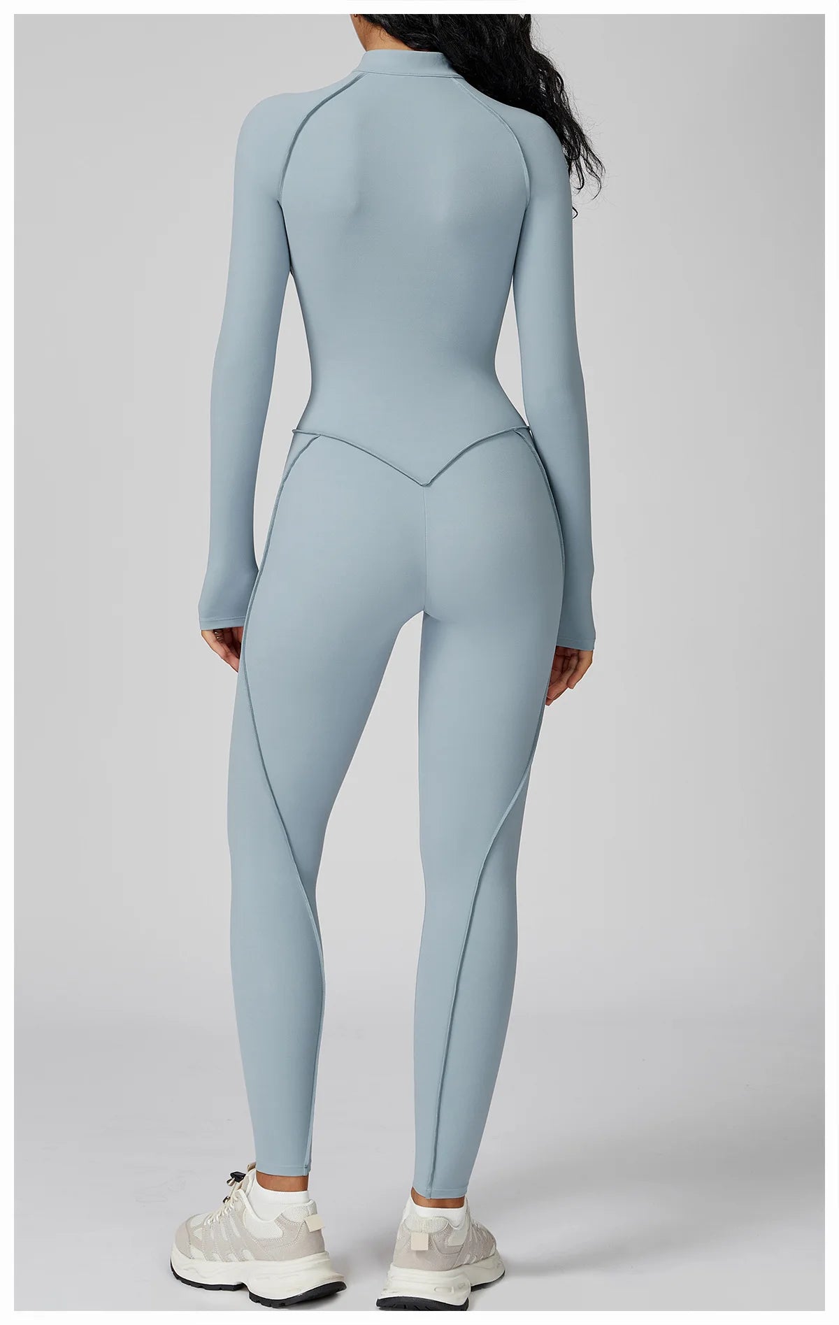 Sexy Rompers Workout Zipper Jumpsuit Long Sleeves Sports Bodysuits Women Gym Running Fitness Suits Gym Tracksuit Sportswear