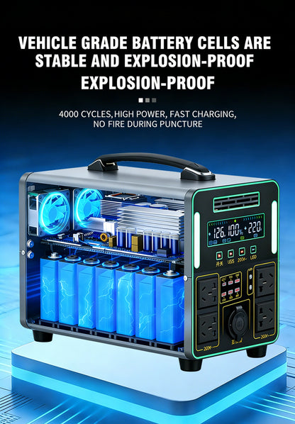 6000W Portable Power Station For Outdoor Camping And Home 5500WH Lifepo4 Battery Solar Generator Emergency Supply