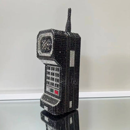 XIYUAN 2025 Cellphone Shaped Crystals Evening Bags Women Gorgeous Bling Rhinestones Clutches Classy Handbags Wedding Party Purse