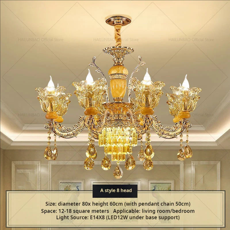 Postmodern Chandelier Living Room Lights European Dining Room Bedroom Home Master Luxury Atmospheric Lamps Villa Crystal Lamps