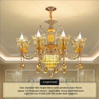 Postmodern Chandelier Living Room Lights European Dining Room Bedroom Home Master Luxury Atmospheric Lamps Villa Crystal Lamps