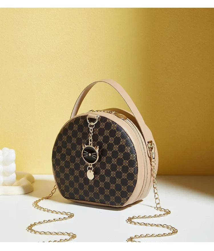 Circular Designer Fashion Women Shoulder Bag Leather Women's Messenger Crossbody Bags Ladies Purse Female Round Bolsa Handbag