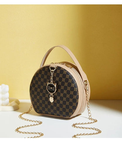 Circular Designer Fashion Women Shoulder Bag Leather Women's Messenger Crossbody Bags Ladies Purse Female Round Bolsa Handbag