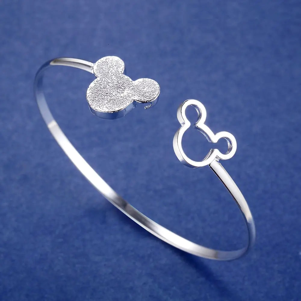 Trendy 925 Sterling Silver Big Bangles Bracelet Cute Charms for Women Lady Fashion Jewelry Adjustment Cuff Wedding Luxury