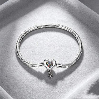 2026 Hot Selling 925 Silver Heart Shaped Buckle Snake Chain Sparkling Zircon Original Bracelet Women Fashionable Luxury Jewelry