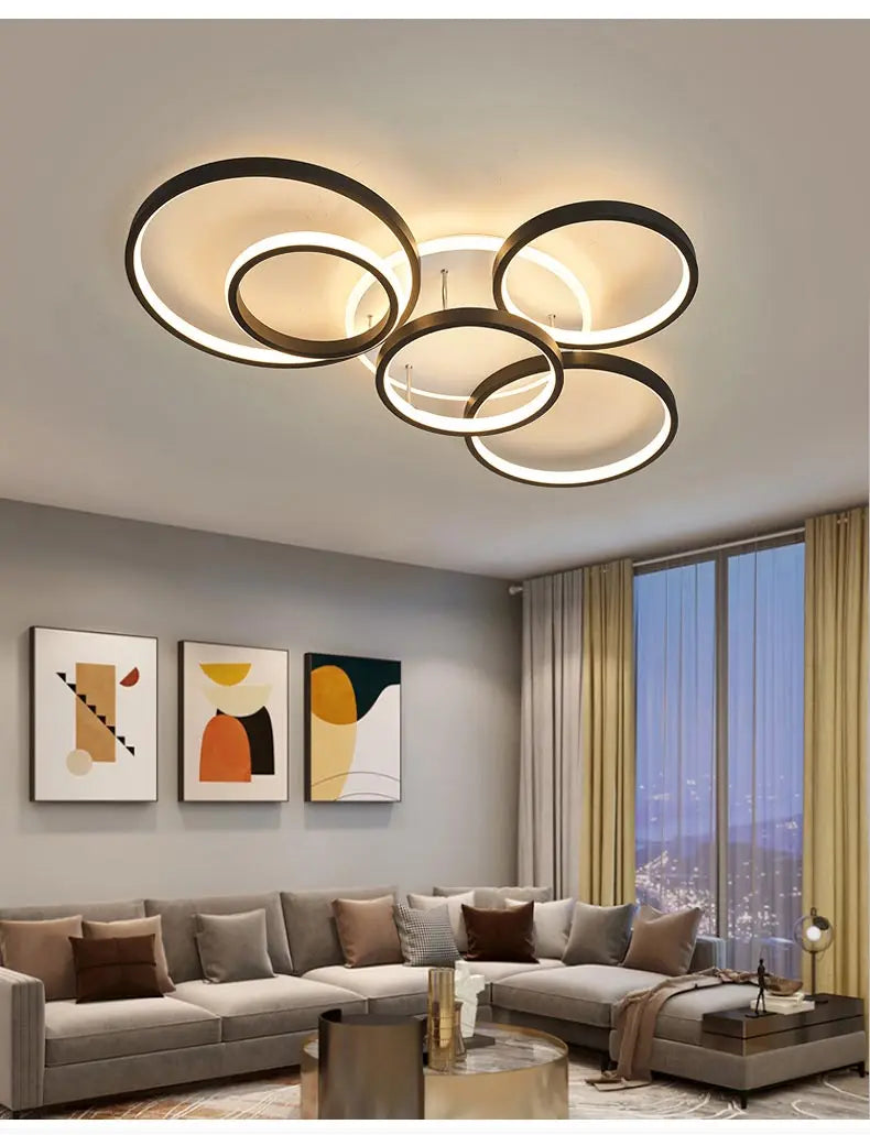 Modern LED Ceiling Chandeliers With Remote Control Decor Home Ring Lamp Living Room Bedroom Dining Room Ceiling Light Fixtures