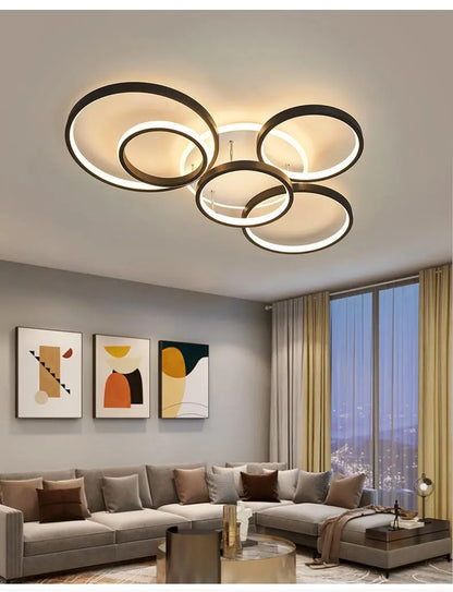 Modern LED Ceiling Chandeliers With Remote Control Decor Home Ring Lamp Living Room Bedroom Dining Room Ceiling Light Fixtures