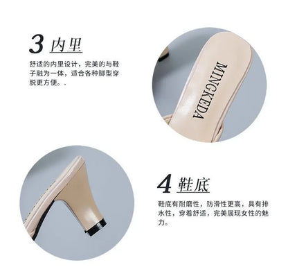 Summer Female Sandals Women Slippers Sexy Open Toe Fish Mouth Slippers  Ladies Rhinestone Bowknot Slides Shoes Plus Size 42