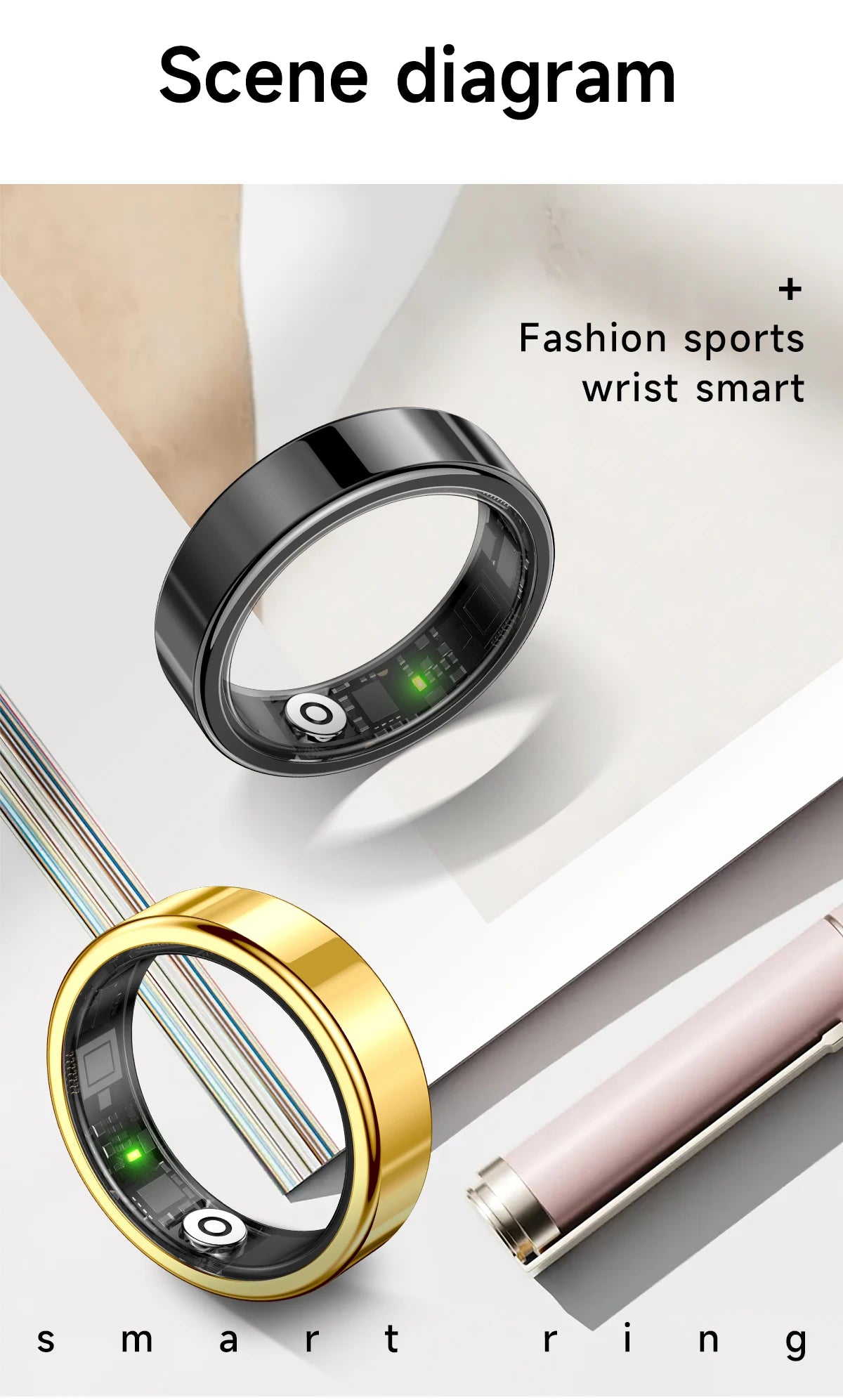 R10 Smart Ring with Charging Case for Men Women, Health and Sleep Monitor, 5ATM Waterproof, Multi-sport Mode, Smartring 2026 New