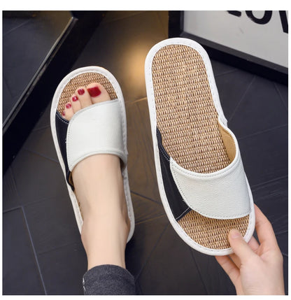 NewLight Luxury Genuine Leather Sheepskin Women's Slippers PVC Rubber Sole Non-Slip Summer Shoes Comfortable Soft Couple Sandals