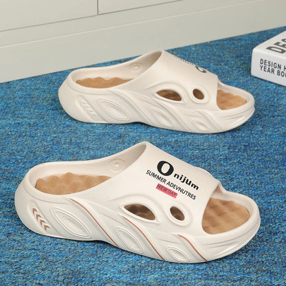 Summer Men's Massage Slippers Indoor Outdoor Sandals Beach Men Casual Shoes Comfortable Slides Flip-flop Men Women Home Slippers