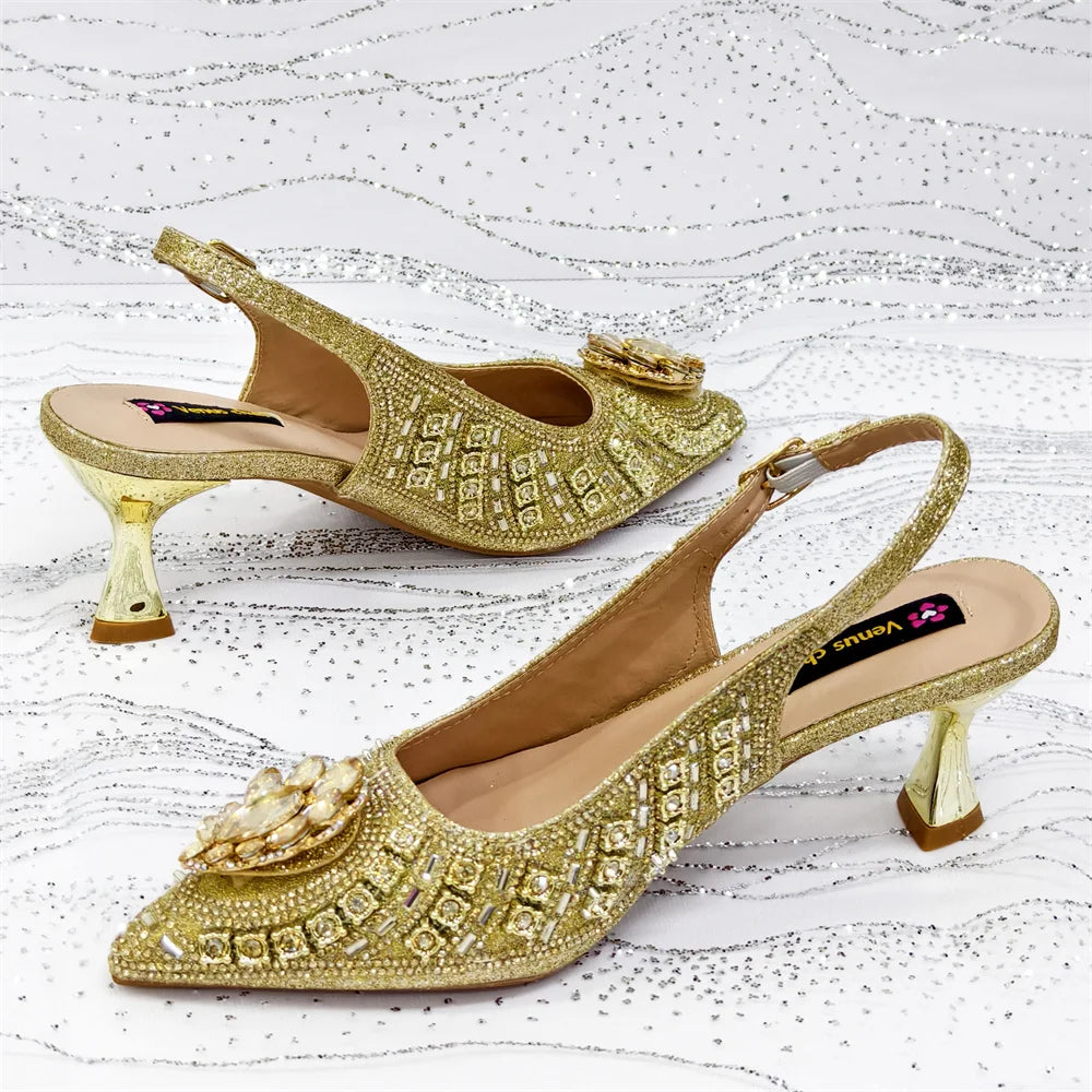 Venus Chan 2026 Olive Green Italian Butterfly Design Pointed Toe Slingback Sandals with Matching Bag - Elegant Set Perfect