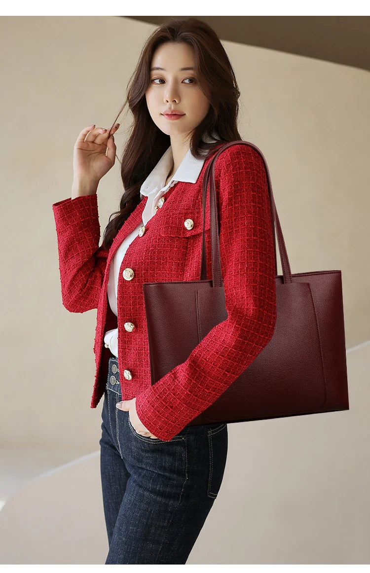 High Quality Leather Shoulder Crossbody Messenger Tote Bag Large Handbag Purses Genuine Brand Luxury Designer Women Bags
