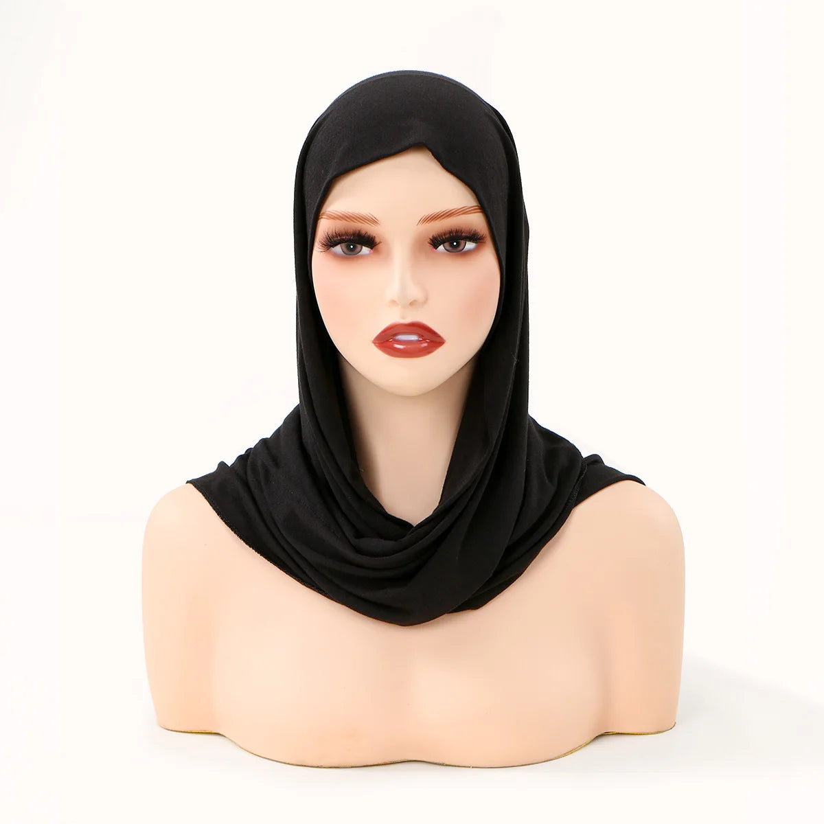 Hot Selling Ins Soft Jersey Instant Hijab Scarf for Women Muslim Solid Color Ready to Wear Hijab  Sport Underscarf Headwraps