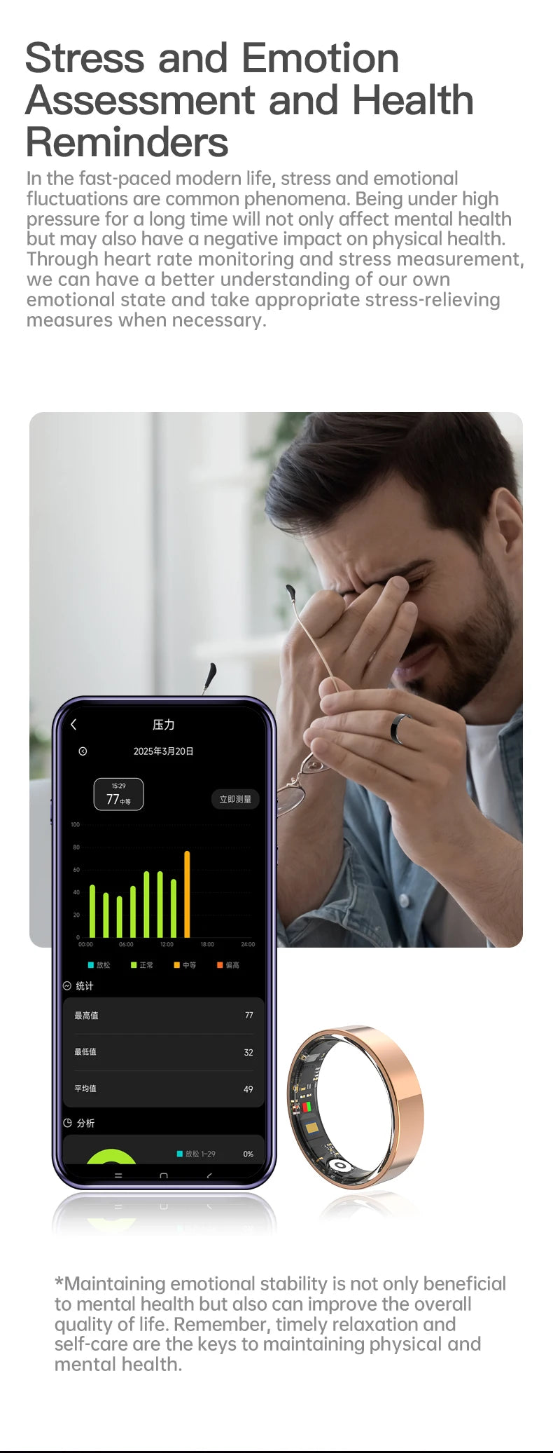 2026 SIMSONLAB New Smart Ring for Men Women Gift Bluetooth Call Blood Pressure Monitor Heart Rate 5ATM Waterproof for Xiaomi