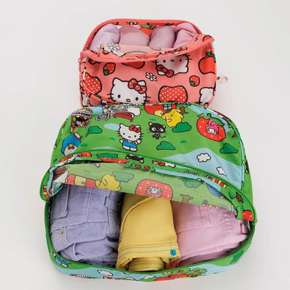 2pcs Hellokitty Strawberry Pattern Cute Cartoon Kawaii Lightweight Travel Bag Outdoor Travel Clothing Home Storage Bag