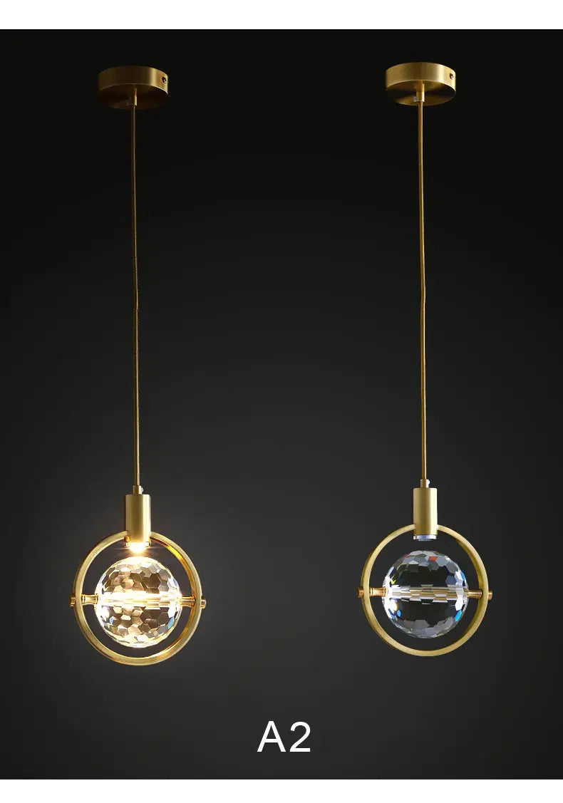 Crystal Led Pendant Lights Kitchen Fixture Suspension Bedside Hanging Lamp Nordic Loft Living Room Dining Room Indoor Home Decor
