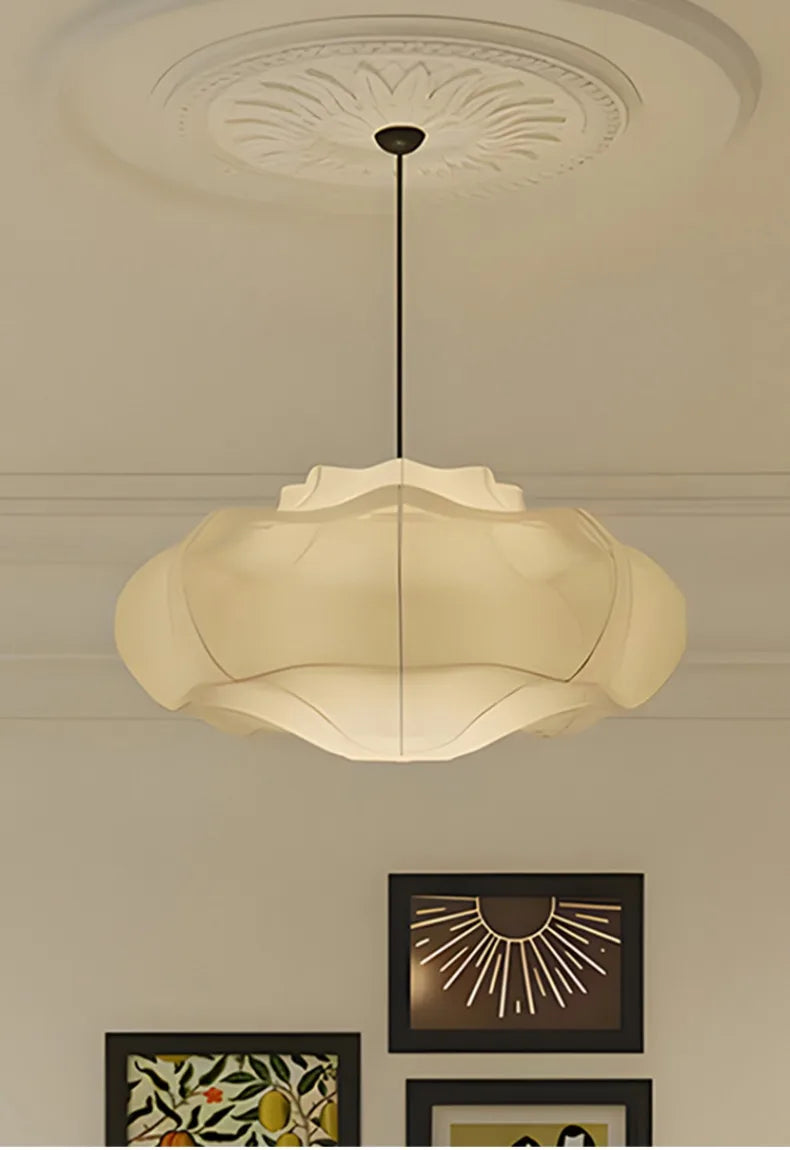 Japanese Wabi-sabi Fabric Art Decorative Pendant Lights LED E27 Silk Hanging Lamps Living/Tea Room Bedroom Restaurant Study Cafe
