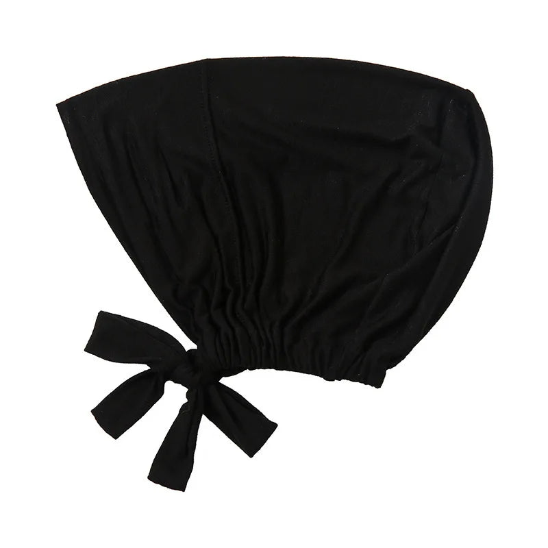 1PC Adjustable Inner Caps New Soft Solid Color Elastic Cap Modal Hijab Muslim Bonnet Underscarf Women Fashion Accessories
