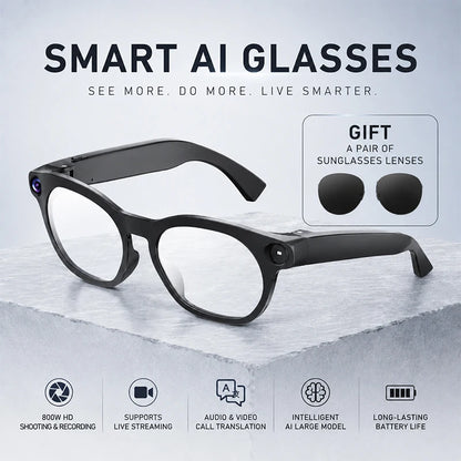 2026 Smart Glasses 8 Megapixel HD Supports Live Broadcast Shooting And Recording Audio And Video Call Translation Smart Glasses
