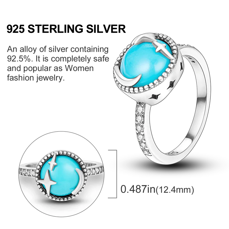 Original 925 Sterling Silver Ring Colorful Diamonds Cubic Zircon Finger Ring For Women Jewelry Wedding Engagement Birthday Gift