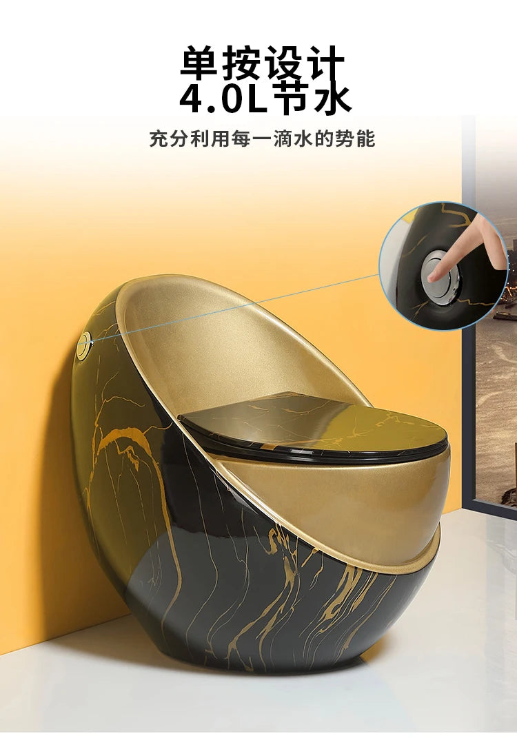 YNew wood grain toilet stone grain toilet ceramic creative personality color egg toilet water saving large diameter ceramic
