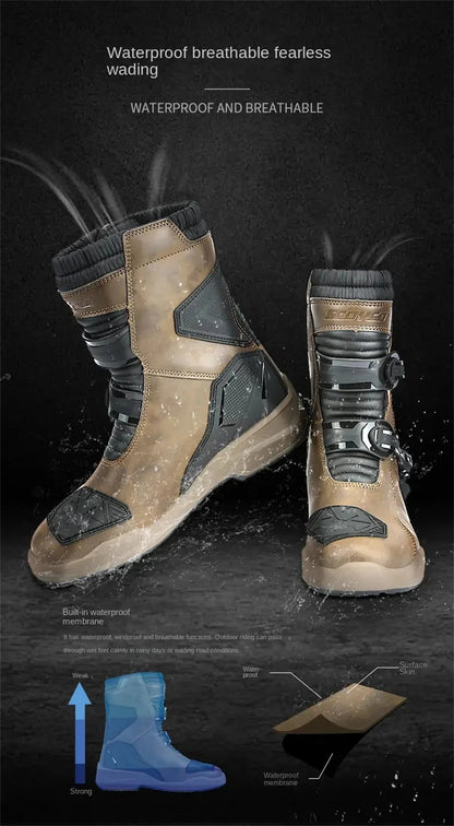 SCOYCO Motorcycle Boots for Men ATV Motorcross Dirt Blike Riding Bike Boots Waterproof Boot Protective Boots Above Ankle Boots