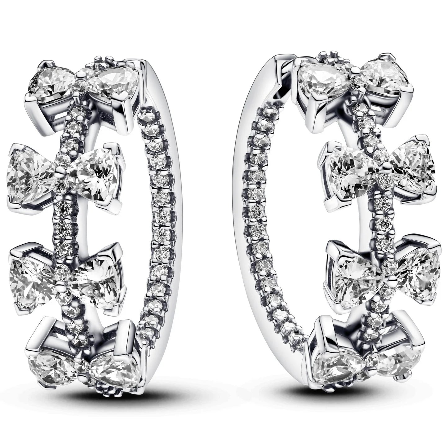 Original 925 Sterling Silver Luxury Bow Flower Shaped Clover Rose Pendant Earrings Elegant Mature Women Delicate Jewelry Gift