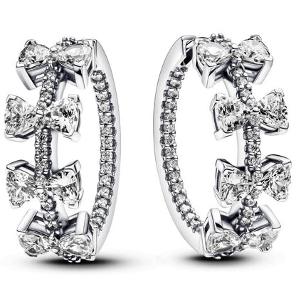 Original 925 Sterling Silver Luxury Bow Flower Shaped Clover Rose Pendant Earrings Elegant Mature Women Delicate Jewelry Gift