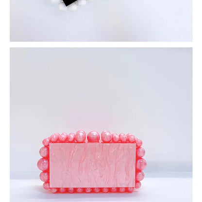 Luxury Design Shoulder Crossbody Bag Fashion New Evening Clutch Bag Ladies Handbag Acrylic Transparent Small Square Bag Female