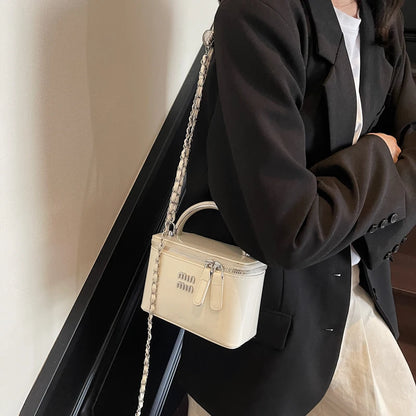 Women Square Handbags 2025 Spring Fashion Chains Crossbody Bags Soft PU Shoulder Bag Ladies Elegant Chic Mini Mobile Phone Bags