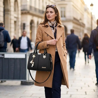 Fashion PU Leather Ladies Hand Bags Large Capacity Casual Versatile Hand-Held Shoulder Bag Messenger Bags Women