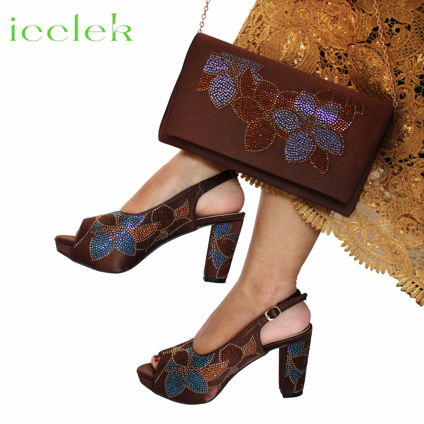 Baby Pink Flower Pattern Mature Pumps African Design Women Matching Shoes and Bag with Platform High Quality Sandals for Wedding