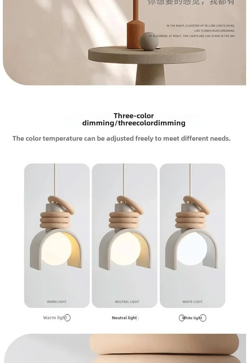 Japanese Wabi-sabi Bedroom Bedside Lighting Retro Macaron Chandelier Lights American Bar Pendant Lights Luminaria LED