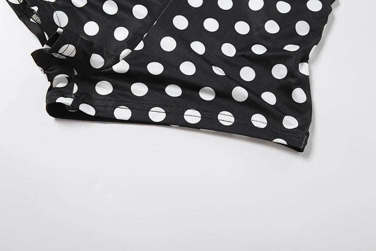 Nibber Wild Trend Romper Women Fashion Swing Collar Sexy Hottie Backless Polka Dot Print Halter Midnight Party Street Clubwear