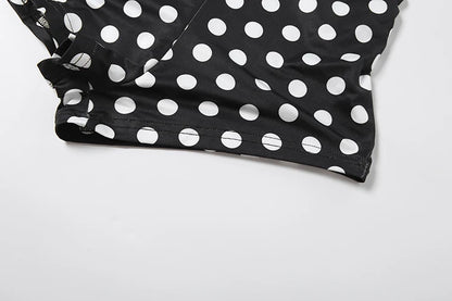 Nibber Wild Trend Romper Women Fashion Swing Collar Sexy Hottie Backless Polka Dot Print Halter Midnight Party Street Clubwear