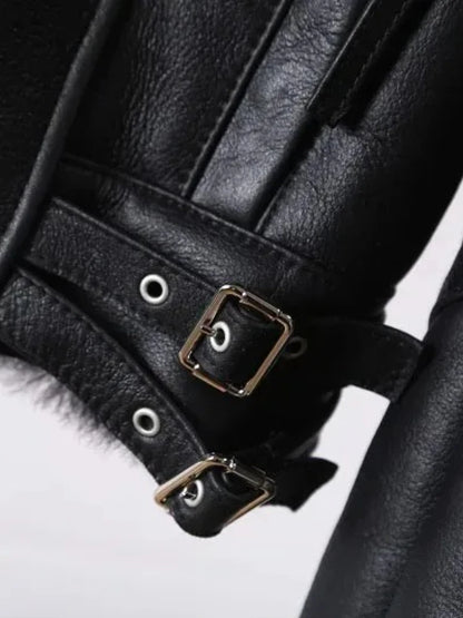 OFTBUY Hot Sales Sheepskin Fur Coat Fashion New Winter Real Leather Jacket Raccoon Fur Collar Women Clothing Integrated Fur Coat