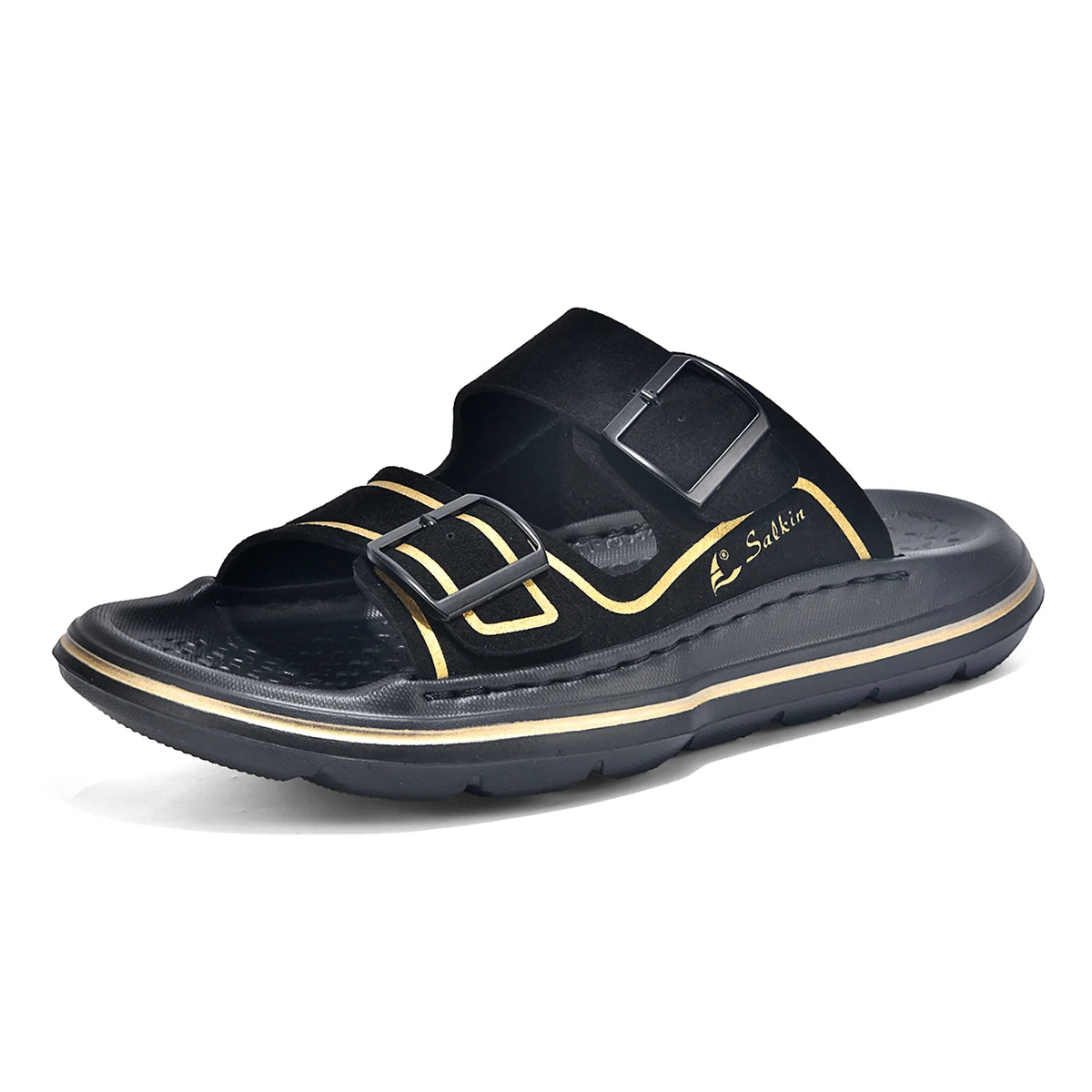 Leisure Men's Slides Outdoor Man Sandals Summer Outdoor Slippers with Adjustable Buckle Beach Shoes Vacation Wading Aqua Shoes