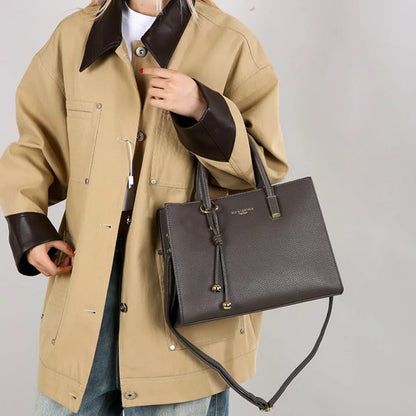 Genuine Brand Top Quality Leather Handbag Women's Tote Messenger Sac Designer Large Capacity 3 Levels Shoulder Crossbody Bags