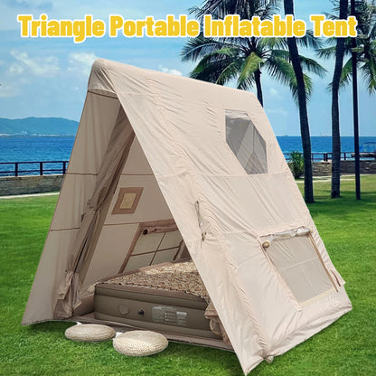 PAKICETUS Triangle Inflatable Camping Tent Easy Setup 4 Season 2 Persons Waterproof Windproof Outdoor Tent Portable House Hiking