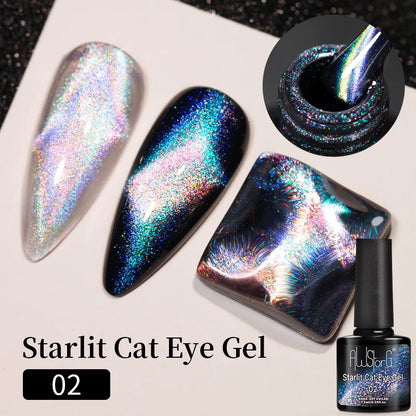AWStorG 7.5ml Starlit Chameleon Cat Magnetic Gel Nail Polish Double Colors Semi Permanent UV Gel Varnish Need Black Base