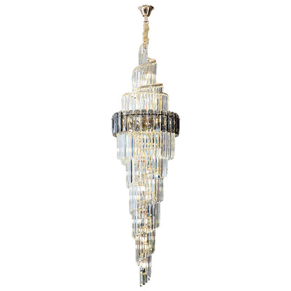 Light Luxury Large Chandelier Spiral Staircase Chandelier Luxurious And Atmospheric Duplex Villa Hotel Lobby Chandelier