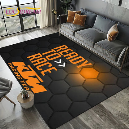 Racing Car K-KTM Motorcycle Carpet Rug for Living Room Bedroom Home Sofa Decoration,Kids Play Area Rug Non-slip Floor Mat Gift