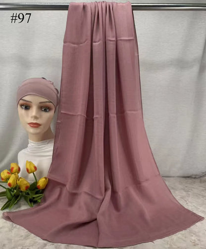 Mini Modal Hijab with Undercap Set Basic Stretchy Pullover Headscarf Thin Breathable Sunscreen Head Wrap Hijabs Scarf 165*50cm