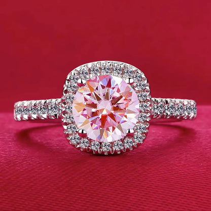 Best-selling 925 sterling silver 1-carat diamond square ring, suitable for engagement, proposal or party wear, stylish and versa