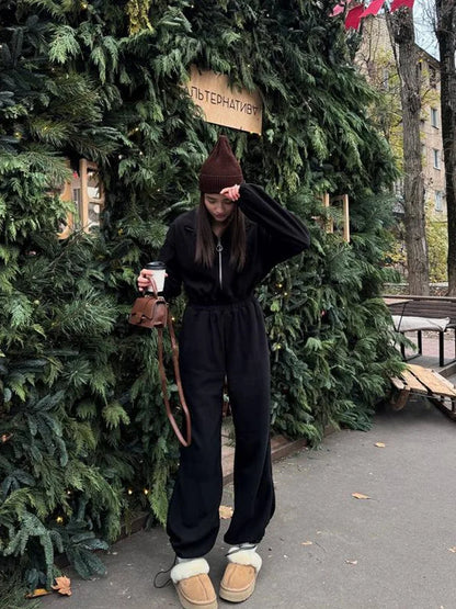 Sports and Leisure Contrast Color Jumpsuit Fashion Trend Street Jumpsuit Women’s Suit New Women Clothing