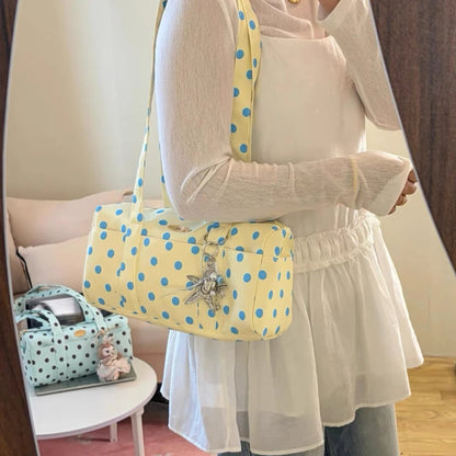 Korean Style Polka Dot Shoulder Bag Women's Large Capacity Commuter Pillow Bag Underarm Bag Trendy Single Shoulder Bags