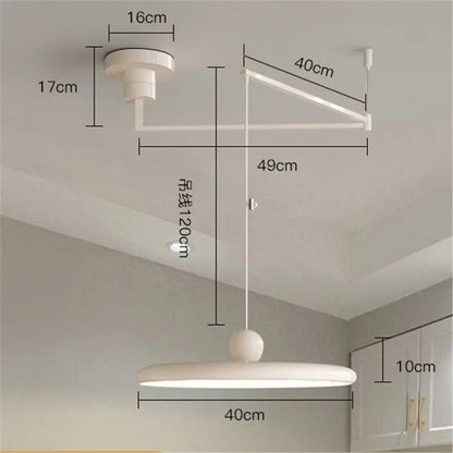 Nordic Cream Iron Swing Arm Lamp Adjustable Rotatable Pendant Wall Light for Bedside Living Room Desk Led Lights